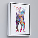 Kahverengi Çerçeveli Renkli Diş, Diş Hekimi Duvar Tablosu