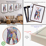 Kahverengi Çerçeveli Renkli Diş, Diş Hekimi Duvar Tablosu