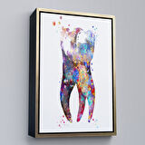 Siyah Çerçeveli Renkli Diş, Diş Hekimi Duvar Tablosu