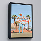 Siyah Çerçeveli Las Vegas Nevada Ünlü Tabelası Duvar Tablosu