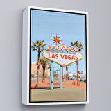 Siyah Çerçeveli Las Vegas Nevada Ünlü Tabelası Duvar Tablosu