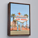 Siyah Çerçeveli Las Vegas Nevada Ünlü Tabelası Duvar Tablosu