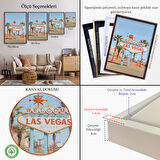 Siyah Çerçeveli Las Vegas Nevada Ünlü Tabelası Duvar Tablosu