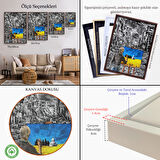 Siyah Çerçeveli Hayalindeki Ukrayna'yi Çizen Ukraynalı Ressam Tablosu