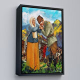 Altın Çerçeveli Atatürk Annesi Zübeyde Hanımın Elini Öperken Duvar Tablosu