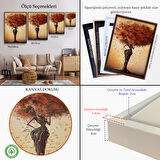 Siyah Çerçeveli Yaprak Saçlı Afrikalı Ağaç Kadın Duvar Tablosu