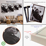 Siyah Çerçeveli İskembe'de Oturan Mustafa Kemal Atatürk Tablosu