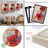 Altın Çerçeveli Salıncaktaki Kırmızı Elbiseli Kız Tablosu