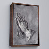 Beyaz Çerçeveli Dua Eden Eller Tablosu, Albrecht Dürer Praying Hands