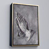Beyaz Çerçeveli Dua Eden Eller Tablosu, Albrecht Dürer Praying Hands