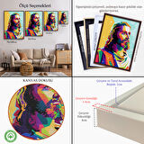 Beyaz Çerçeveli Renkli İsa Mesih Duvar Tablosu, Jesus Christ