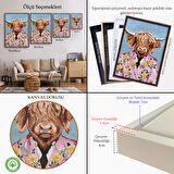 Altın Çerçeveli Pembe Ceketli Boğa Duvar Tablosu