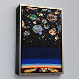 Kahverengi Çerçeveli Galaxiyi İzleyen Kampçı Duvar Tablosu