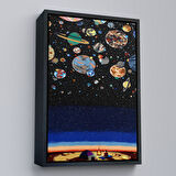 Kahverengi Çerçeveli Galaxiyi İzleyen Kampçı Duvar Tablosu