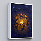 Siyah Çerçeveli Şabat Ayini Yapan Cadıların Ateş Etrafındaki Dans Tablosu