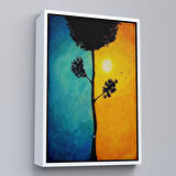 Altın Çerçeveli Gece Gündüz Sürreal Duvar Tablosu