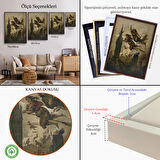 Altın Çerçeveli Kasabanın Üzerinde Uçan Çadılar Tablosu, Witches Halloween