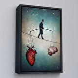 Altın Çerçeveli Akıl ve Kalp Arasındaki Balans Duvar Tablosu