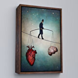 Altın Çerçeveli Akıl ve Kalp Arasındaki Balans Duvar Tablosu