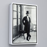Altın Çerçeveli Atatürk Portre Tablosu Mustafa Kemal Atatürk Dikdörtgen Dekoratif Kanvas Tablo