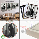 Altın Çerçeveli Atatürk Portre Tablosu Mustafa Kemal Atatürk Dikdörtgen Dekoratif Kanvas Tablo