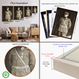 Kahverengi Çerçeveli Atatürk Portre Tablosu Türkiye Cumhuriyeti Kurucusu Mustafa Kemal Atatürk Dekoratif Tablo