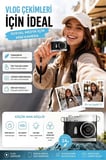 Ezere PixCam Vintage Taşınabilir Mini Dijital Kamera Selfie Video Vlog Kamerası Mini Anahtarlık 1080P-(5775)