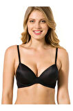 Kadın Siyah Dolgulu Destekli Basic Bra Sütyen 7080