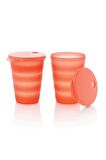 Tupperware Eko Bardaklar 2'li Eko Bardak Pipet Uyumlu Turuncu