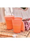 Tupperware Eko Bardaklar 2'li Eko Bardak Pipet Uyumlu Turuncu