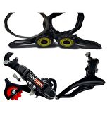 HSGL BİSİKLET TY 05 VİTES KOLU SİYAH ÖN ARKA ATTIRICI SET