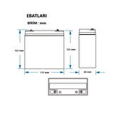 HSGL MOTORSİKLET AKÜ 12N5L-BS BATARYA 12V5Ah/10HR DİK AKÜ