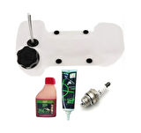 Hsgl Motorlu Tırpan 4 Delik Komple Yakıt Deposu 2T 100ml yağ 120gr gress buji set