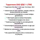 Tupperware EKO ŞİŞE 1 LİTRE MATARA SULUK WATER BOTTLE BEYAZ HSGL