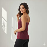 Kadın 2'li ince Askılı V Yaka Dantelli Pamuklu Penye Atlet