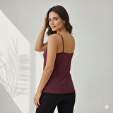 Kadın 2'li ince Askılı V Yaka Dantelli Pamuklu Penye Atlet