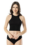 Siyah Modelli Yarım Atlet Crop
