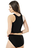 Siyah Modelli Yarım Atlet Crop