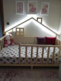 CND HOME Unisex Evli Montessori Bebek Ve Çocuk Karyolası Doğal Ahşap