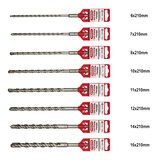 SDS-Plus Matkap Ucu Seti 210mm | 8 Parça 6mm - 16mm | Kırıcı Delici Hilti Uyumlu Beton Delme Uçları