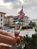 El Yapımı Üfleme Cam Parfüm Şişesi - Osmanlı İşlemeli Esans Şişesi    