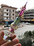 El Yapımı Üfleme Cam Parfüm Şişesi - Osmanlı İşlemeli Esans Şişesi    