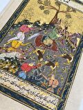 İnsanların Doğaya Zulmü Adlı El Yapımı Minyatür Resim  27,5x17,5 cm