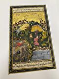 Kampta Yardımlaşma Temalı El Yapımı Minyatür Resim 28x17 cm
