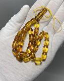 Kapsül Kesim Doğal Kaya Damla Kehribar Tesbih 10x7,6mm 17.8 Gram