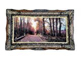 Sonbaharın Yolculuğu Adlı İran Tebriz Halı Tablo 126x76cm - Duvar Halı Kilim Tablo