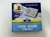 Global K2 KDL-322 Cob Ledli Kare Tavan Lambası 20W 6500K