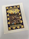 Mitolojik Savaş Adlı El Yapımı Minyatür Resim 30x19 cm