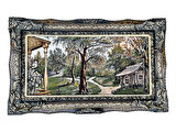 Doğanın Kucağında Adlı İran Tebriz Halı Tablo 123x73cm - Duvar Halı Kilim Tablo
