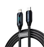 Toocki Dijital Ekran Type-c Apple Lightning Şarj Kablosu 36w 200cm